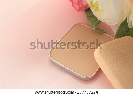 Foundation and sponge for cosmetic and beauty image