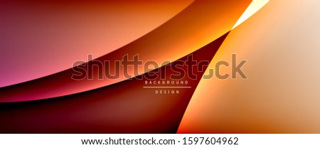 Wave liquid style lines with shadows and light on gradient background. Trendy simple fluid color gradient abstract background with dynamic straight shadow line effect. Vector Illustration For