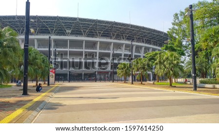 the courtyard outside the Bung Karno Stadium Jakarta Royalty-Free Stock Photo #1597614250