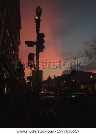 A sunset in Georgetown, Washington DC