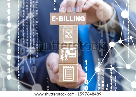 E-Billing Concept. Bank Money Electronic Payment Billing. Online Bill Invoice Modern Technology.