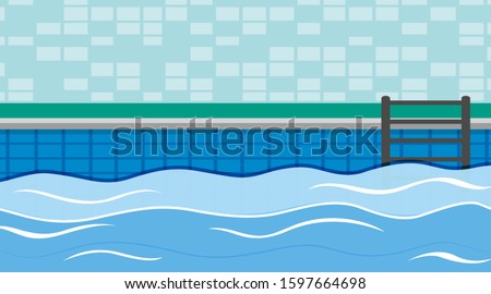 Background scene of swimming pool with no people illustration