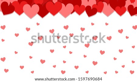 Valentine theme with many red hearts in background illustration