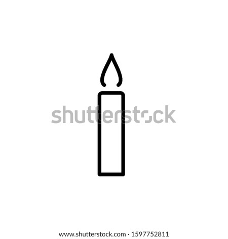 Candle vector icon. The symbol of the fire lighting tool icon
