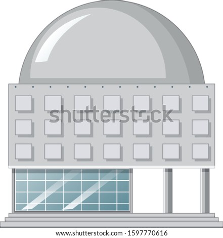 Single building with round roof illustration