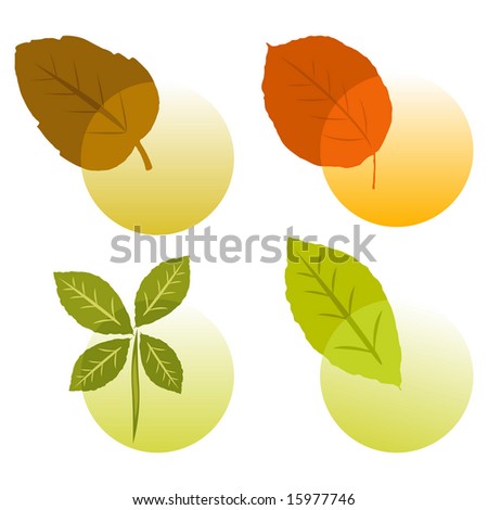 Colorful Nature Icons Set - Raster