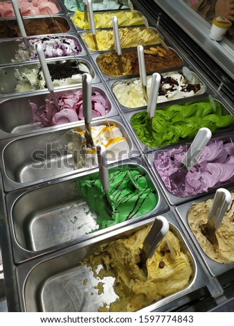 Gelato (Italian: dʒeˈlaːto; plural: Gelati [dʒeˈlaːti]) is a typical ice cream from the country of Italy. The name gelato comes from the Italian word meaning "frozen". 