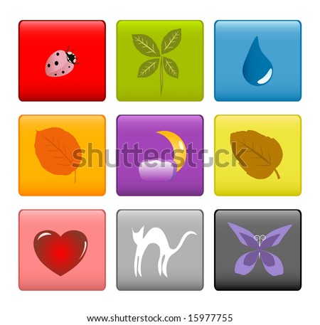 Colorful Website Icons Set - Raster