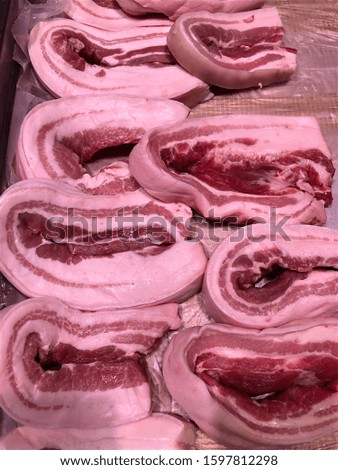 photo of fresh meat at the supermarket counter