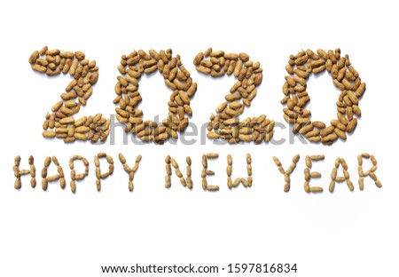 Happy New Year 2020 Creative Photo With Peanuts, Perfect for Wallpaper