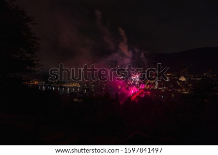 fireworks at the castle in heidelberg