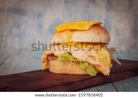 Stock image of Chicken Shami Kebab Burger 