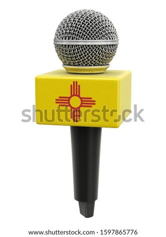 3d illustration. Microphone and New Mexico flag. Image with clipping path