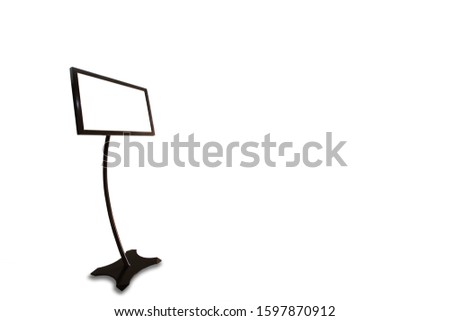 Isolated signage on stand for conference room, meeting, seminar, business, or events.