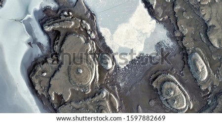 the contaminated antarctica,  abstract photography of the deserts of Africa from the air, imitating the polluted landscapes of Antarctica,