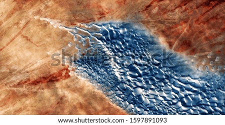 blue patent leather, abstract photography of the deserts of Africa from the air, aerial view of desert landscapes, Genre: Abstract Naturalism, from the abstract to the figurative, contemporary photo