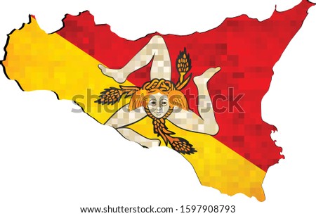 Grunge Sicily map with flag inside - Illustration, 
The head of the Gorgon Medusa
