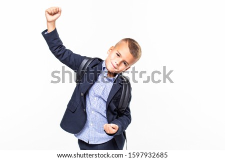 Winner boy isolated on a over white background