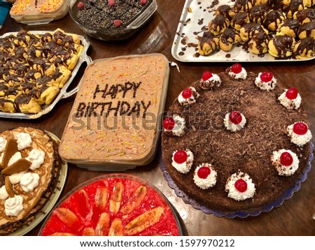 Happy birthday cake with celebration