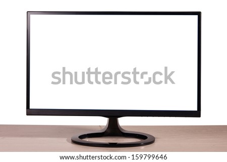 new computer monitor on white background