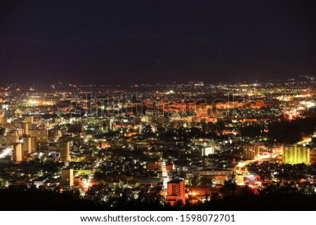 Morioka City, Iwate Prefecture, Mt. Iwate and night view