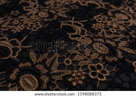 Beautiful closeup angle of lace fabric with textile texture background