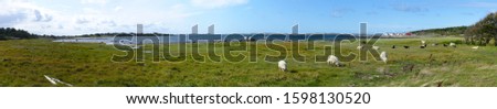 Panoramic view of landscapes and coast the Koster, Sydkoster and Nordkoster islands. Archipielago of Kosterhavets Nationalpark. Stromstad. Bohuslan. Sweden. Royalty-Free Stock Photo #1598130520