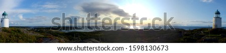 Panoramic view of landscapes and coast the Koster, Sydkoster and Nordkoster islands. Archipielago of Kosterhavets Nationalpark. Stromstad. Bohuslan. Sweden. Royalty-Free Stock Photo #1598130673