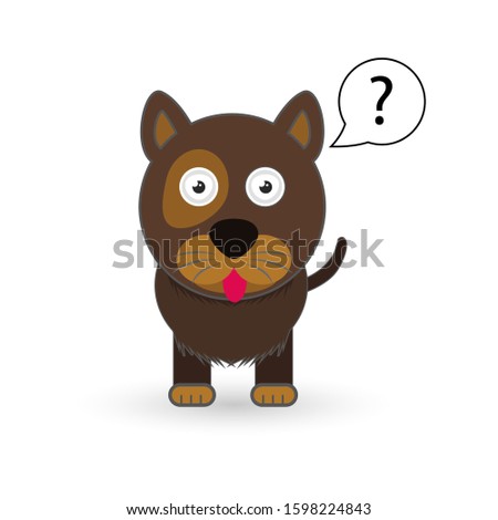 flat illustration with dog cartoon illustration