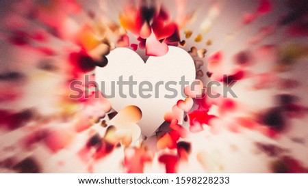 Blurred Red and Brown Heart Wallpaper Background