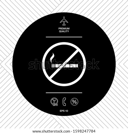 No smoking, smoking ban icon. Cigarette - prohibiting sign