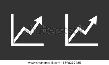 Chart up vector icon Infographic. Chart icon. Growing graph simbol. Chart bar symbol for your web site design, logo, app.