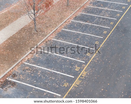 Parking lot in American city