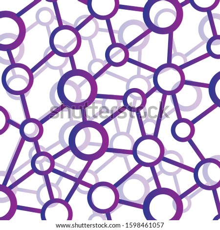 Abstract molecules design. Vector illustration. Atoms. Medical background for banner or flyer. Molecular structure with purple spherical particles