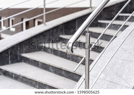 Round staircase at the exit of the building