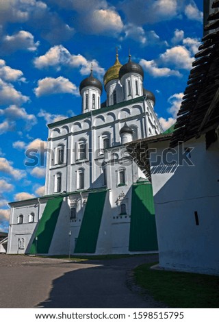 St. Trinity cathedral. Kremlin in the city of Pskov, Russia. End of XVII century
