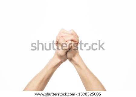 Human hand showing chinese salute