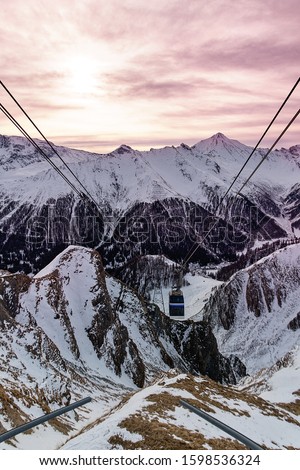 Winter in the Alps mountains, Ischgl Austria.