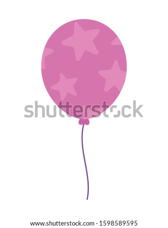 Balloon with stars design, Party celebration entertainment holiday fun birthday decoration and joy theme Vector illustration