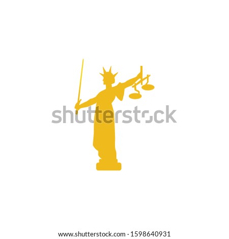 Statue of Liberty for legal and judicial institutions. Vector illustration, silhouette, logo - vector