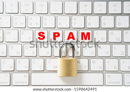 Keyboard and metal lock, anti-spam concept
