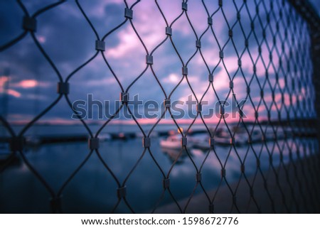 View through a chain link fence