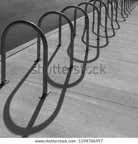 Bike racks were casting shadow in Brooklyn