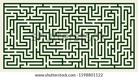 Labyrinth vector rectangle shape. Maze (labyrinth) game illustration Royalty-Free Stock Photo #1598801122