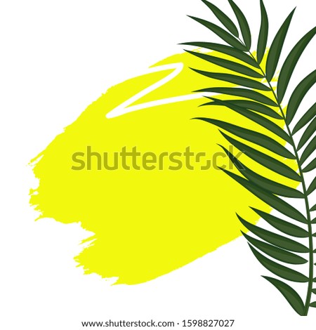 Beautifil Palm Tree Leaf  Silhouette Background Vector Illustration EPS10
