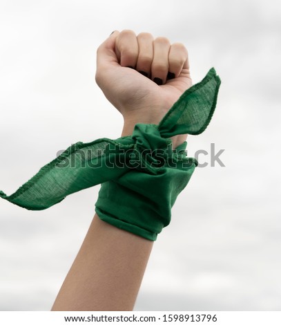 Feminist picture fist with a green color