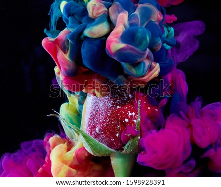 Photos of abstract flowers and ink