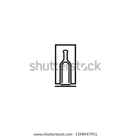 Wine bottle logo design template vector illustration