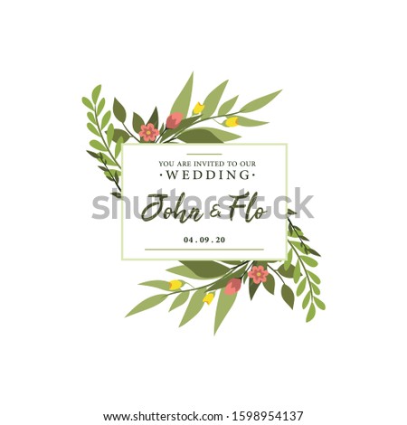Wedding Invitation Design Inspiration, Ideas, Simple, Vintage Vector Design Template