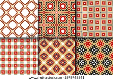 Set of Zigzag Seamless Pattern,  Illustration. For Interior Design, Printing, Wallpaper, Decor, Fabric, Invitation